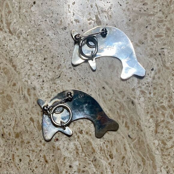 Vintage Alpaca Dolphin Brooches/Pendant (2) - Picture 2 of 2